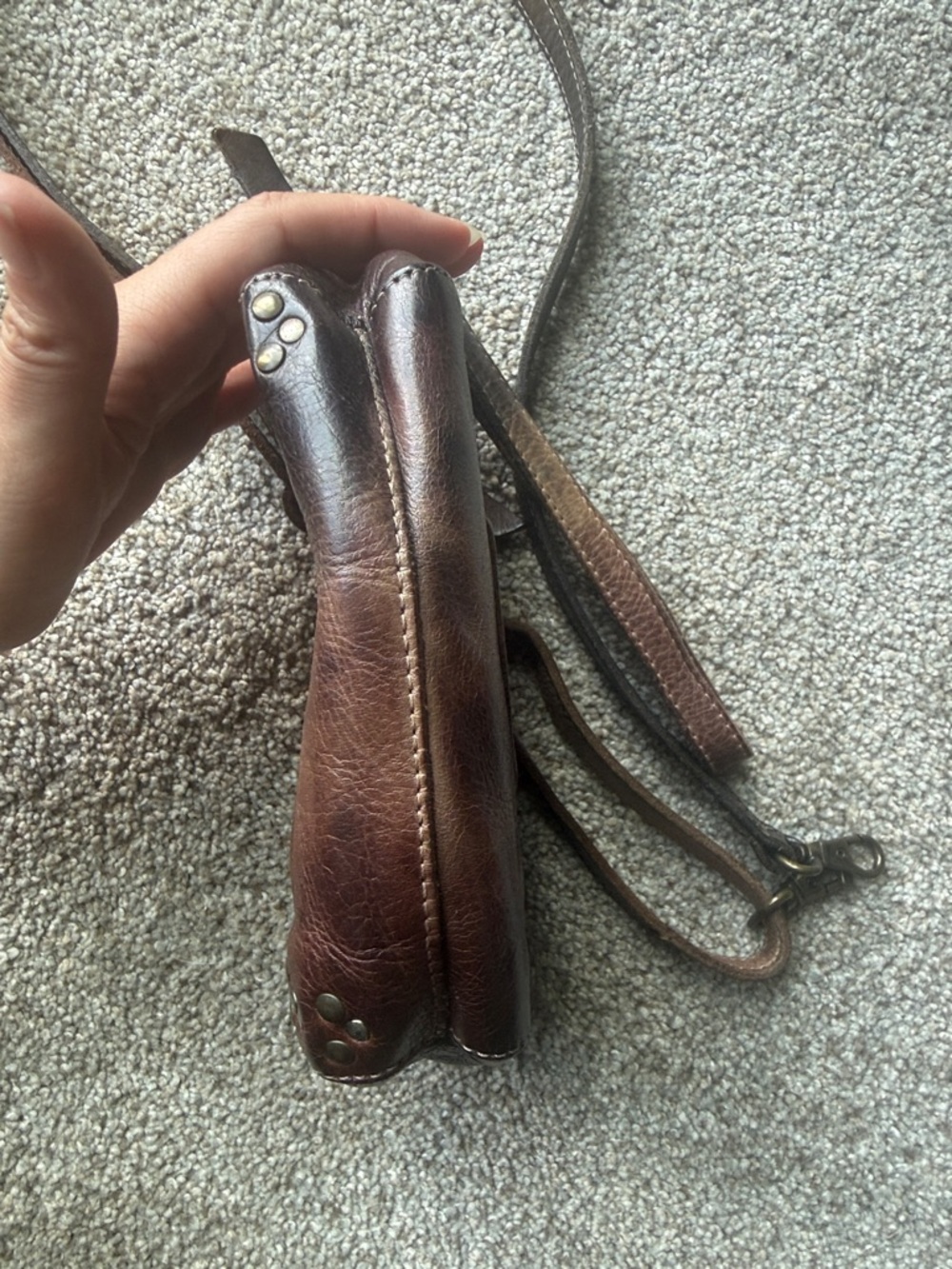 Bed Stu Brown starry night Leather Crossbody Pouch with Stud Accents - Picture 10 of 10